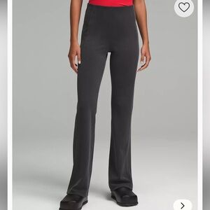 lululemon athletica Black Ribbed Softstreme Flared High-Rise Pant SZ 2